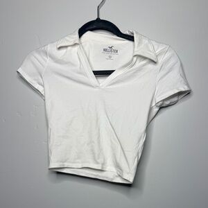 White Hollister crop top